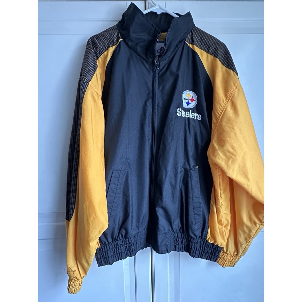 Vintage Pittsburgh Steelers NFL‎ Windbreaker Jacket Mens Extra Large XL